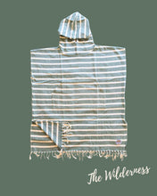 The Wilderness Green & White Stripe Turkish Poncho