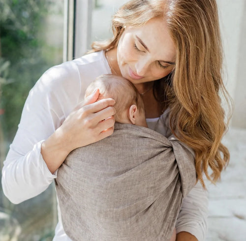 Stone Linen Ring Sling - Single Layer