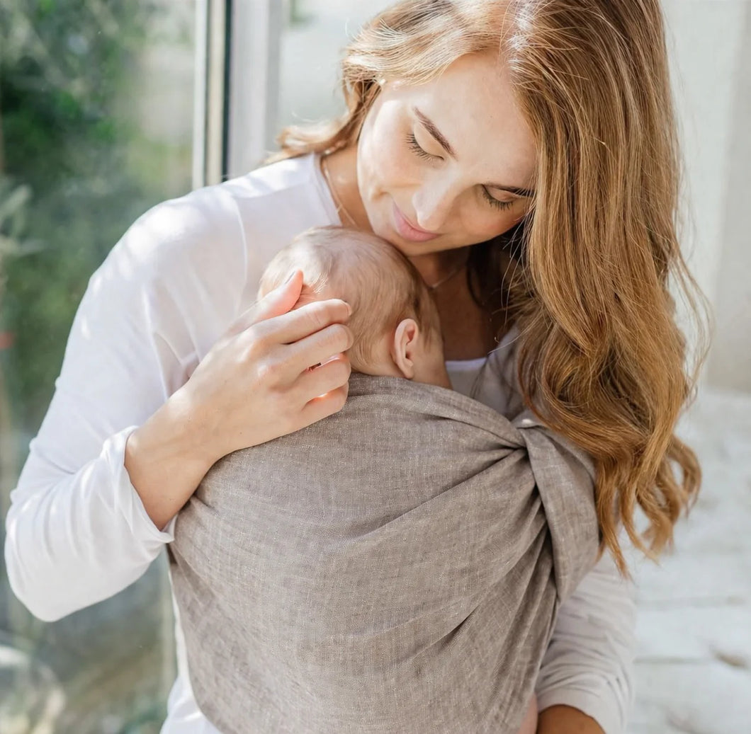 Stone Linen Ring Sling - Single Layer