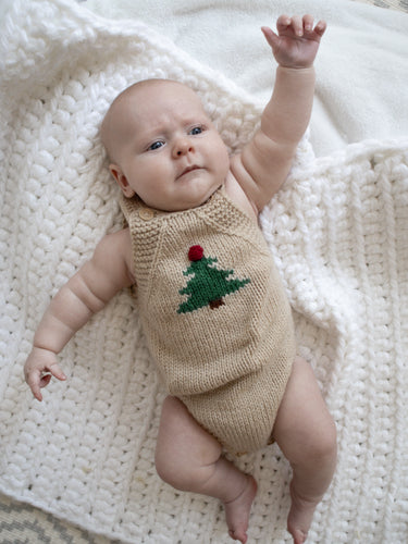 Christmas Tree Knit Romper