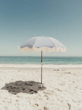 Blue & White Striped Fringe Premium Umbrella