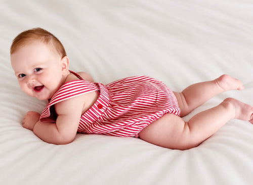 Baby Candy Cane Striped Romper