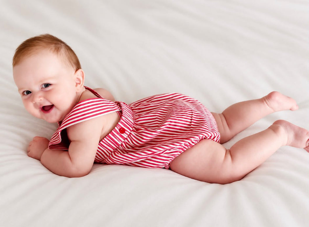 Baby Candy Cane Striped Romper