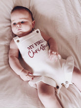 'My First Christmas' Ruffle Knit Baby Girl Romper