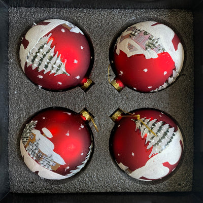 S/4 XMAS TREE RED BALLS