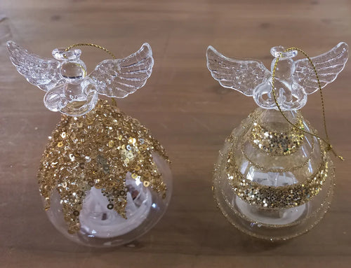 S/2 GOLD CRUSTED ANGELS