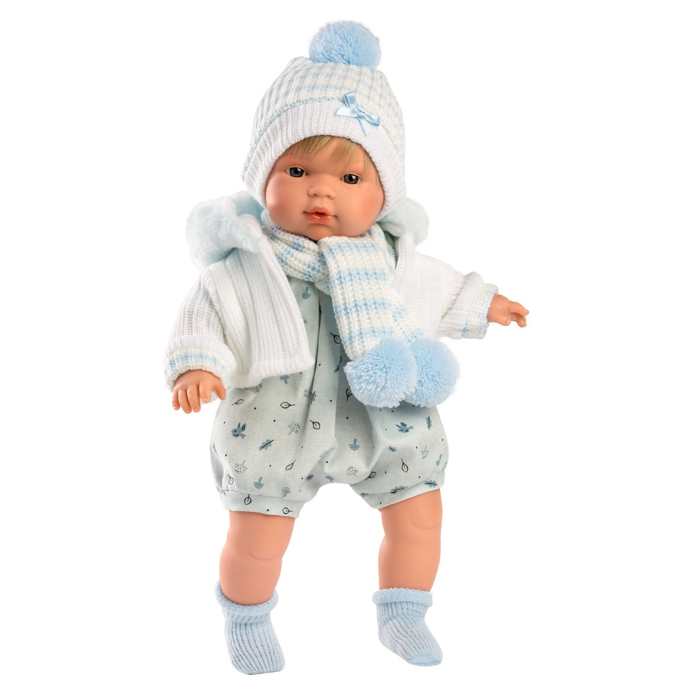 Llorens - Baby Boy Doll with Crying Mechanism, Clothing & Accessories: Sasha - 38cm