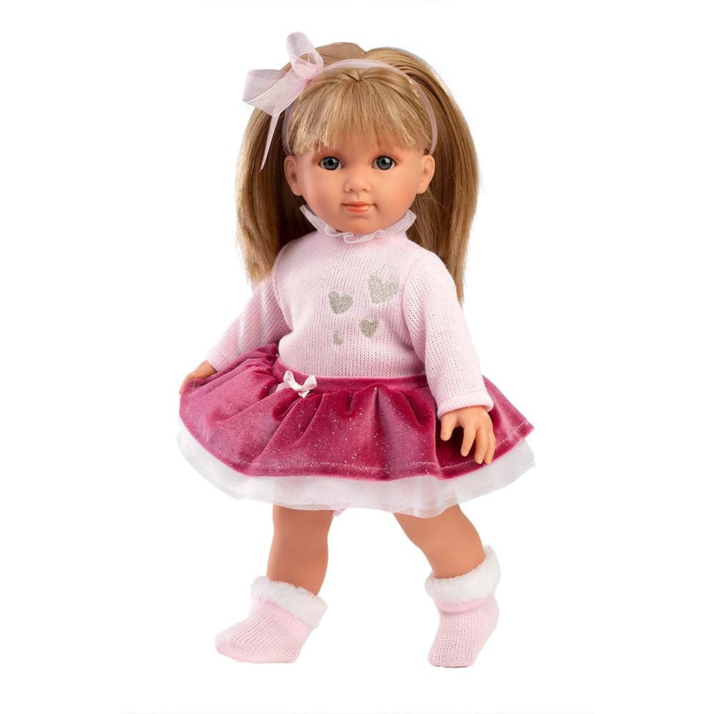 Llorens - Baby Girl Doll with Pink Dress & Accessories: Elena - 35cm