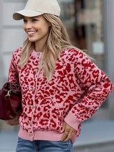 Leopard Bell Sleeve Cardigan - Peachy Pink
