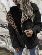 Contrast Black Leopard Sherpa Jacket