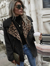 Contrast Black Leopard Sherpa Jacket