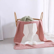 Dusty Rose Bunny Knit Baby Blanket