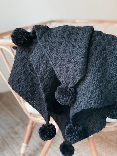 Crochet Pom Pom Crib Blanket