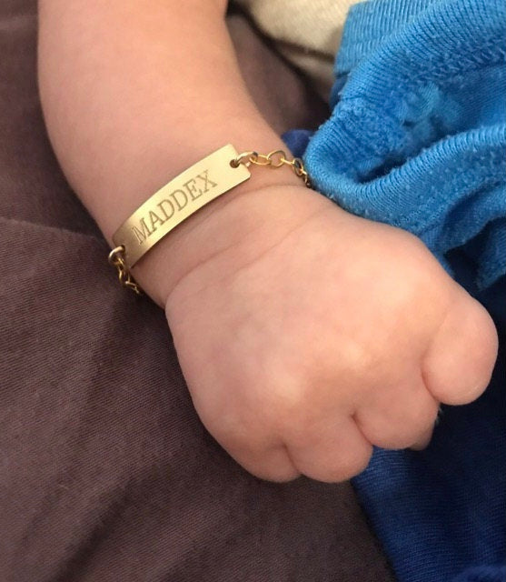 Birthstone Child Name Bracelet  KLARIZA JEWELRIES