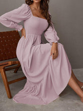 Shirred Ruffle Hem Maxi Dress - Dusty Pink