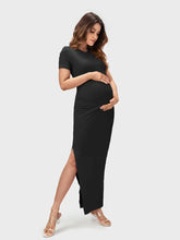 Maternity Black Split Bodycon Dress