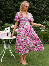 Maternity Floral Puff Sleeve Dress