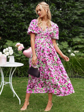 Maternity Floral Puff Sleeve Dress