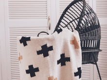 The BC Signature Crib Blanket - Cream/Black/Gold Swiss Cross