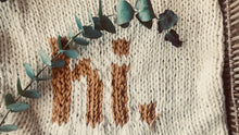 'Hi' Hand Knit Crib Blanket