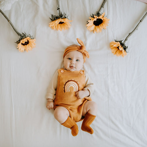 Cotton Rainbow Knit Romper