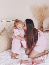 Adults Seersucker Pink Gingham Check Sleepwear Set