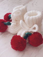 Christmas Cherry Knit Booties