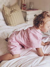 Adults Seersucker Pink Gingham Check Sleepwear Set