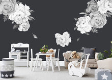 Falling for Peonies - Grayscale