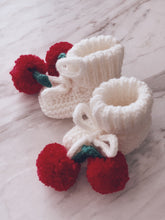 Christmas Cherry Knit Booties