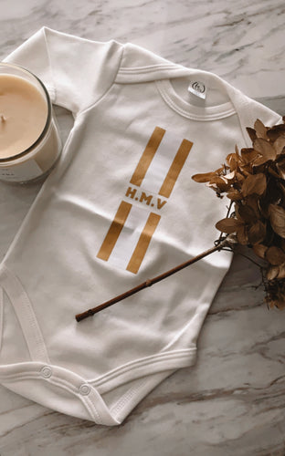 Monogram Gold Onesie