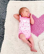 Heart Hand Knit Crib Blanket
