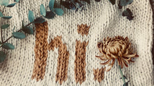'Hi' Hand Knit Crib Blanket