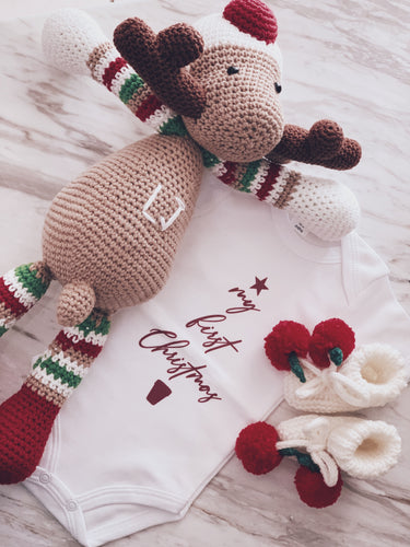 Christmas Cherry Knit Booties