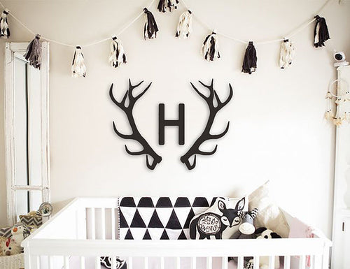 Antlers Monogram Wall Art