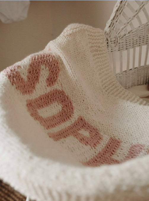 Personalized knit deals blanket