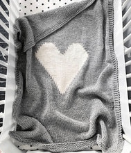 Heart Hand Knit Crib Blanket