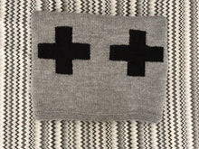 Crib Blanket - Grey/Black Swiss Cross