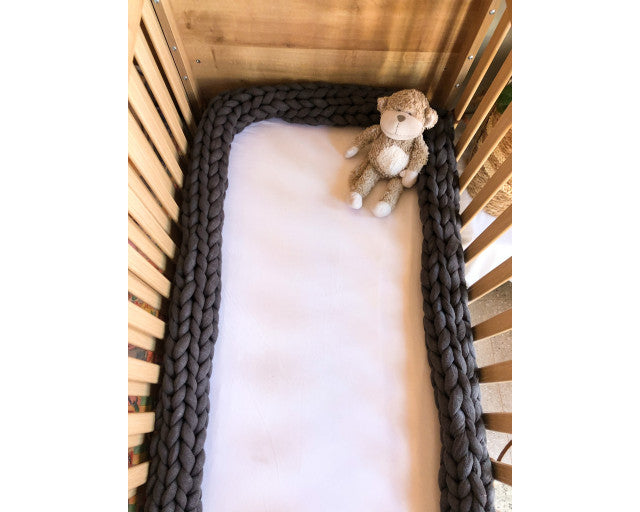 Hand Knit Cot Bumper1