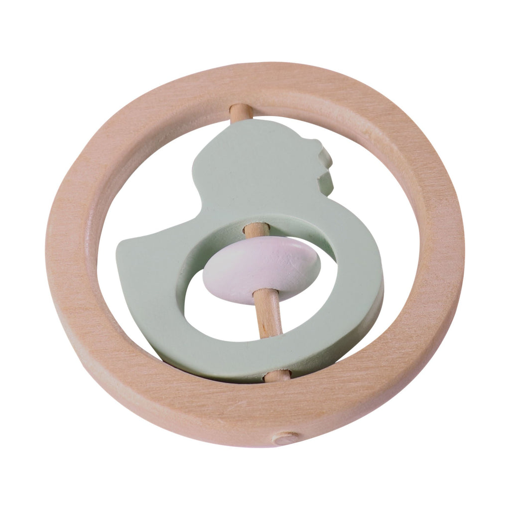 Wooden Duck Hand Rattle – Baby Couture