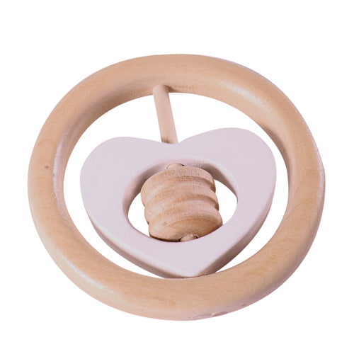 Wooden Heart Hand Rattle