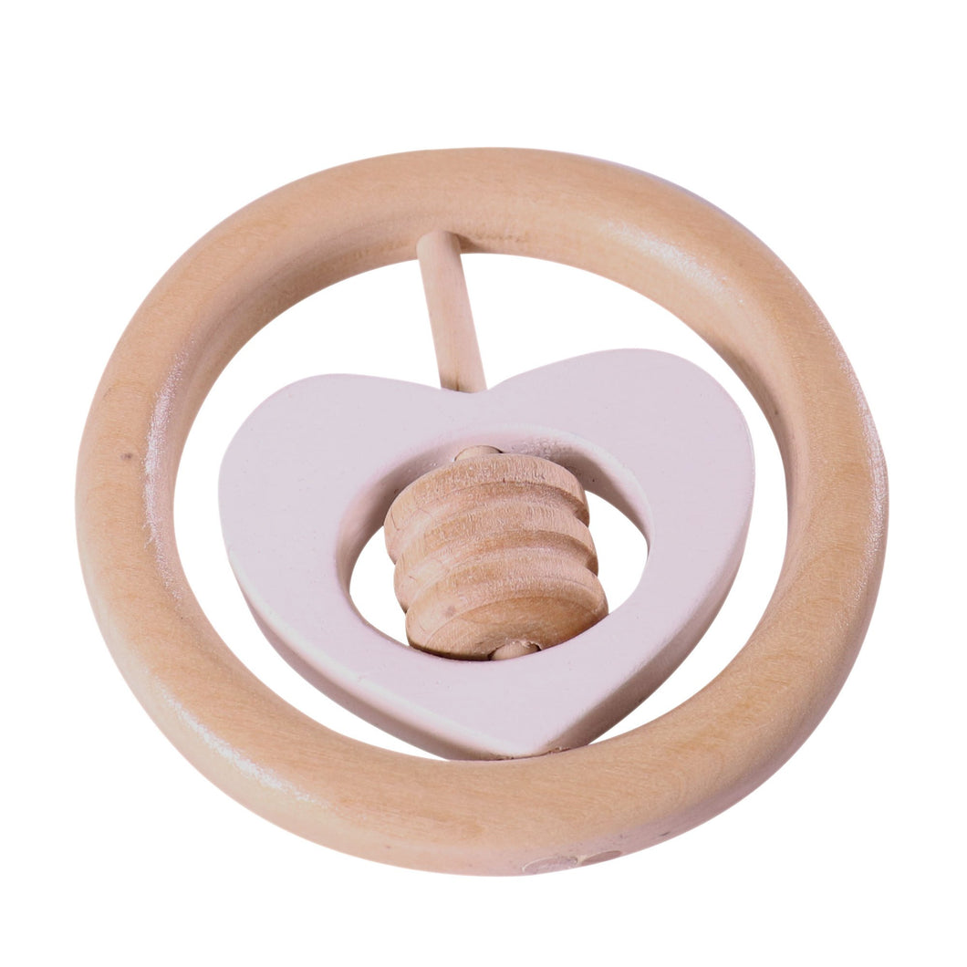 Wooden Heart Hand Rattle