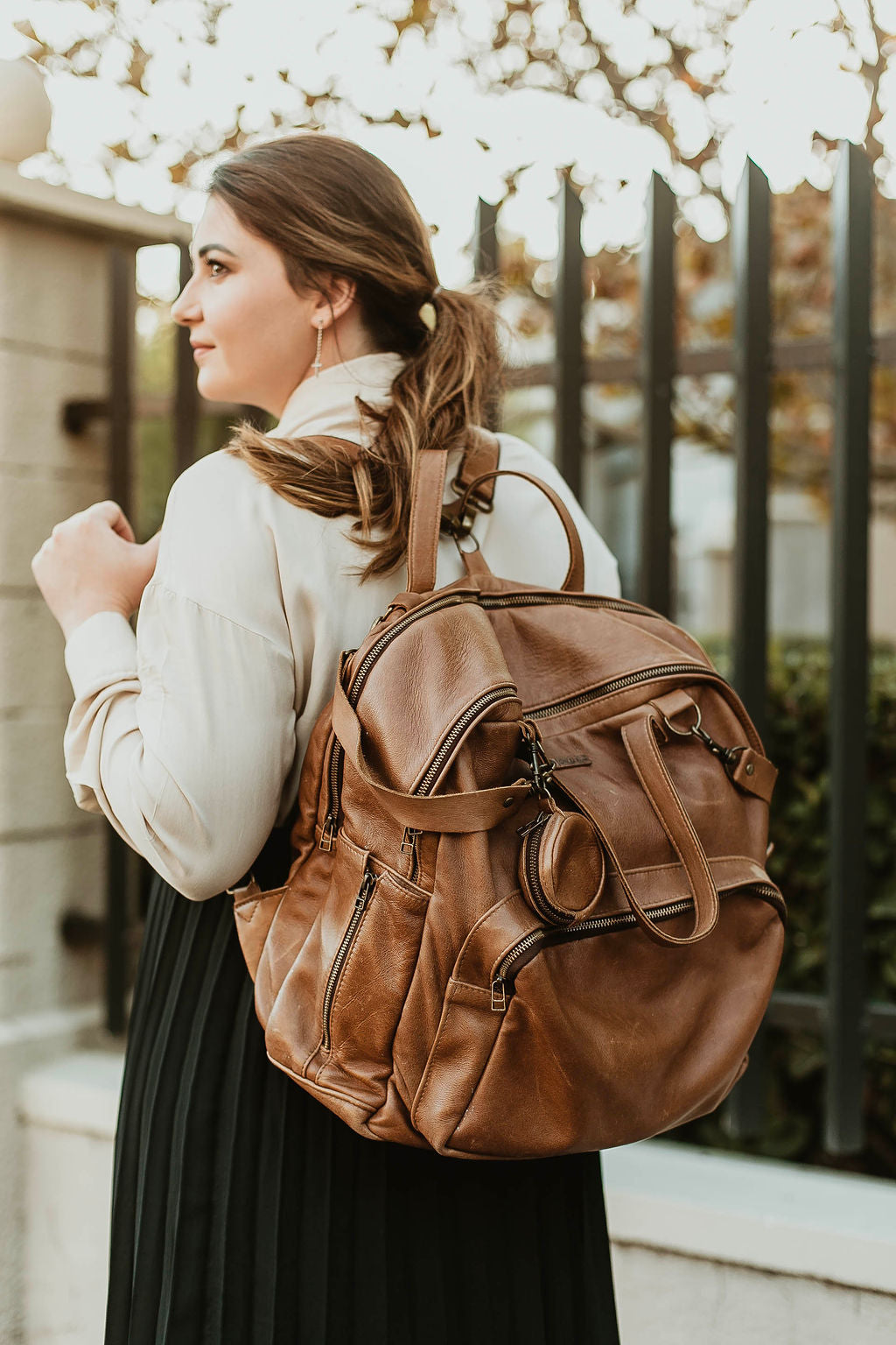 Backpack for ladies leather outlet