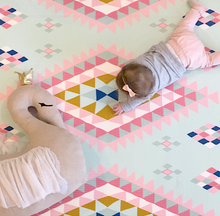 Moroccan Rug/ Grey Stripe Play Mat