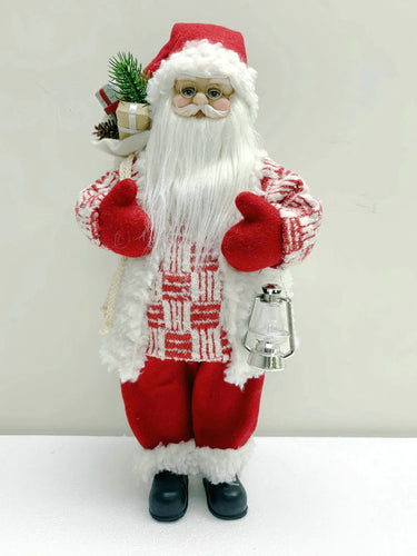 45CM SANTA W/BAG & LANTERN