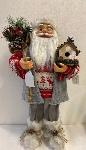 60CM RED/GREY SANTA