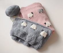 Knitted Animal Crib Blanket