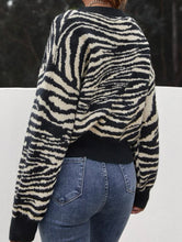Zebra Striped Bell Sleeve Jersey