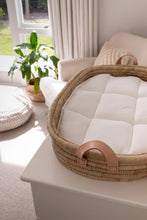 Ko-coon Changing basket Timeless collection - LEATHER handles - with cotton changing mat (45X75cm)