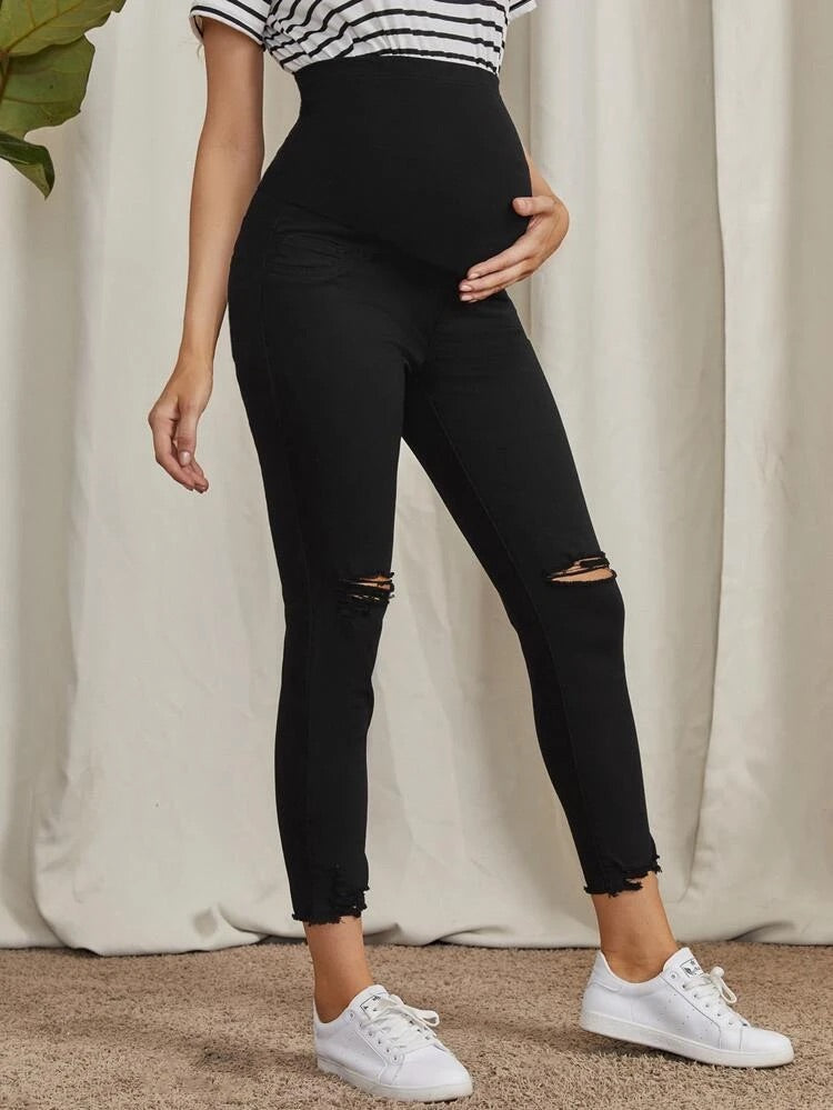 Bella Ripped Detail Maternity Jeans